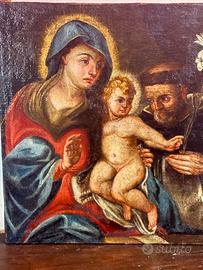 Antico dipinto  – Madonna con Bambino fine '600