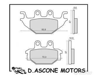 PASTIGLIE FRENO RMS ORGANICHE KYMCO KXR 250CC