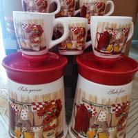 Set tazza tazzine caffè con piattini e set sale