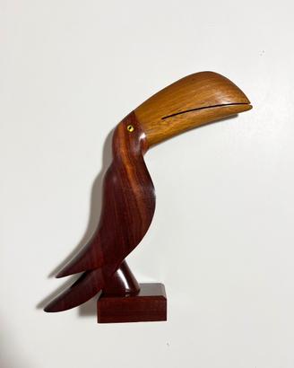 Tucano in legno e vetro