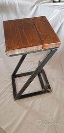 Sgabello Bar vintage ferro legno artigianale