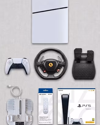 Mega bundle PS5 Slim + volante Ferrari+5 giochi