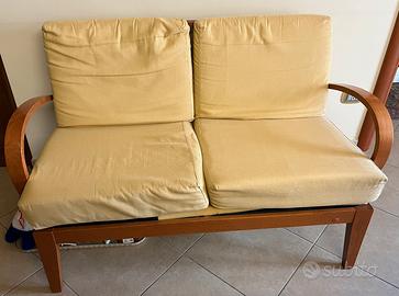 Divano CALLIGARIS due posti legno colore noce
