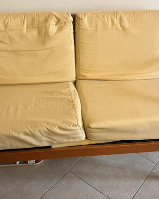 Divano CALLIGARIS due posti legno colore noce