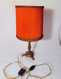 Lampada abat-jour con base in ottone del 1970