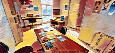 Ufficio arredato sala riunioni posti auto fibra