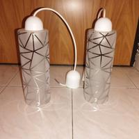 Set 2 Lampadari vetro a forma di cilindro