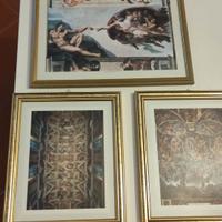 3 Stampe riproduzioni Cappella Sistina