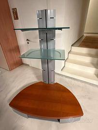 Porta tv modello bridge con struttura argento e p