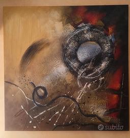 Quadro moderno astratto in rilievo 150x150 cm