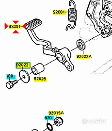 Pedale freno Kawasaki GPX R 750 430011214