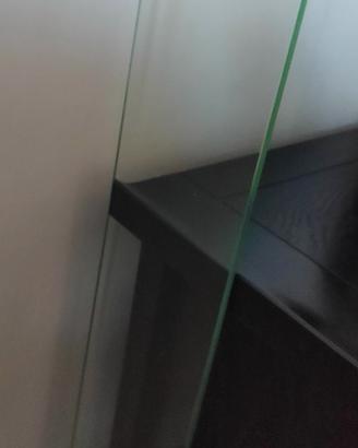 Specchio bagno + luce + mensola in vetro