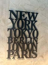 Decorazione da Parete Città - Insegna in Metallo