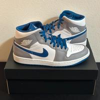 Nike Air Jordan 1 Mid True Blue NUOVE taglia 40.5