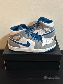 Nike Air Jordan 1 Mid True Blue NUOVE taglia 40.5
