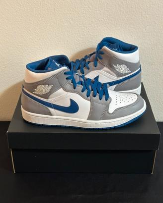 Nike Air Jordan 1 Mid True Blue NUOVE taglia 40.5