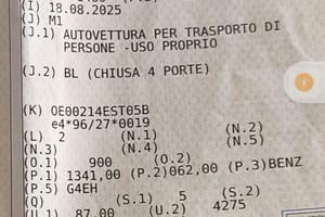  auto  inserisco libretto 