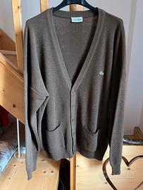 Cardigan marrone 51% lana “Lacoste” taglia 7/XXL