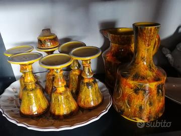 set ceramica bicchieri bottiglie Umbra 