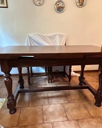 Tavolo stile “frattino” in legno massello e sedie