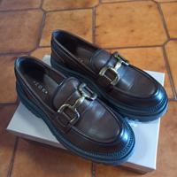 mocassini marroni similpelle donna platform 39