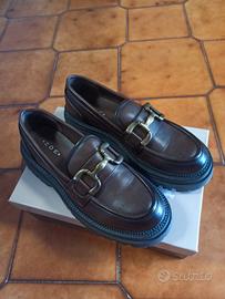 mocassini marroni similpelle donna platform 39