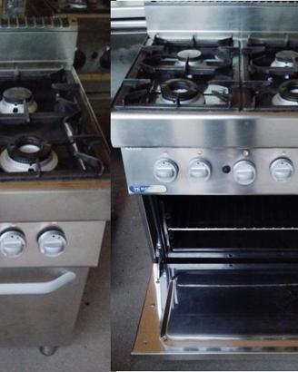 CUCINA A GAS IN ACCIAIO INOX CON FIAMMA PILOTA