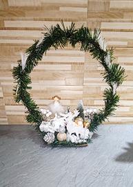 ghirlanda natalizia artigianale con luci led 