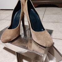 Décolleté beige scamosciate