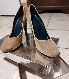 Décolleté beige scamosciate