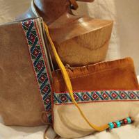 due bustine borsellino in pelle di daino 