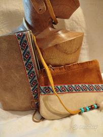 due bustine borsellino in pelle di daino 