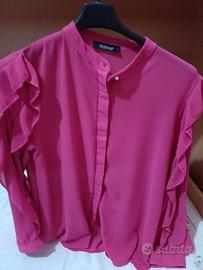 camicia donna fucsia con volant