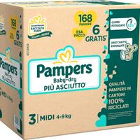 168 pannolini PAMPERS BABY DRY TAGLIA 3 BIMBO 4-9K