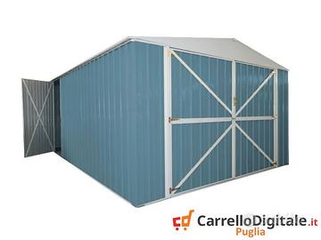 Box acciaio garage lamiera 360x600 346kg 21mq blu