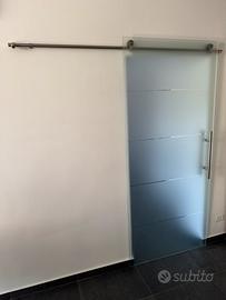Porta scorrevole esterna in vetro