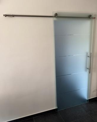Porta scorrevole esterna in vetro