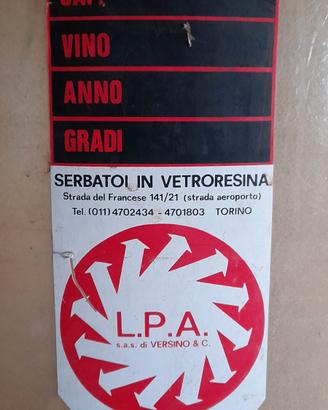 Serbatoio in vetroresina 