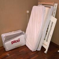 Lettino  bimbo/a+doghe+materasso ortop+rivest grig