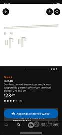 X2 kit completi montaggio pali bastoni tenda IKEA