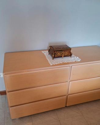 COMO' CAMERA DA LETTO  VERO LEGNO BETULLA