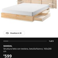 letto contenitore matrimoniale  ikea mandal
