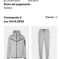 nike tuta uomo teck fleece tg S
