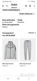 nike tuta uomo teck fleece tg S