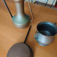 set rame vintage brocca , padellino,vaso