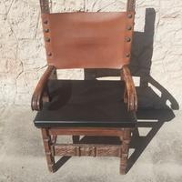 Poltrona in cuoio antica