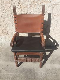 Poltrona in cuoio antica