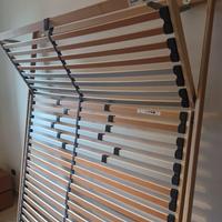 Rete letto matrimoniale con doghe in legno