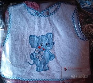 Bavaglino bimbo elefantino bordo a quadretti