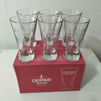 Set Completo 6 Bicchieri Di Vetro Campari Nuovi